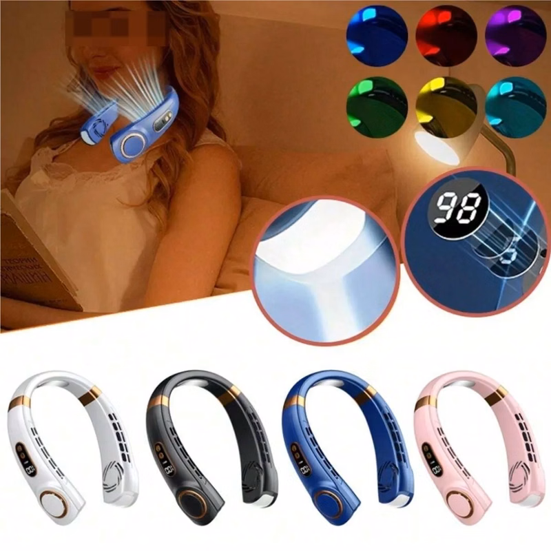 5 Speeds Smart Digital USB Charging Faster Cooling Neck Fan