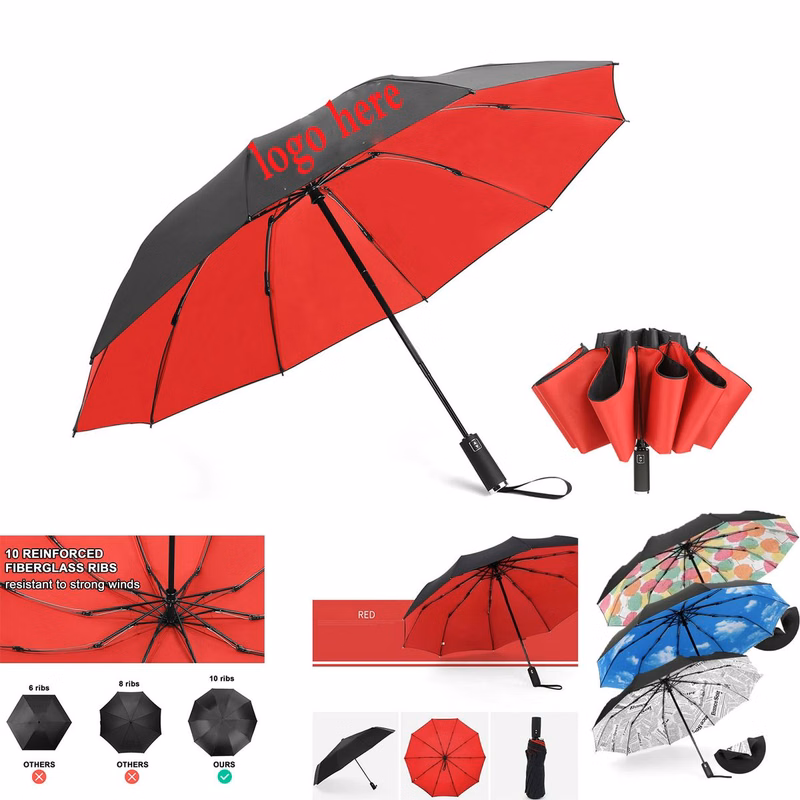 46" Dual-Hue Inverted Folding Umbrella