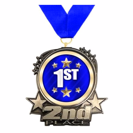 Medallion: 3" Double Action Insert 2nd Place Silve