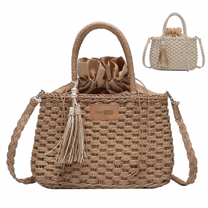 Jute Vintage hand-woven cross-body bag