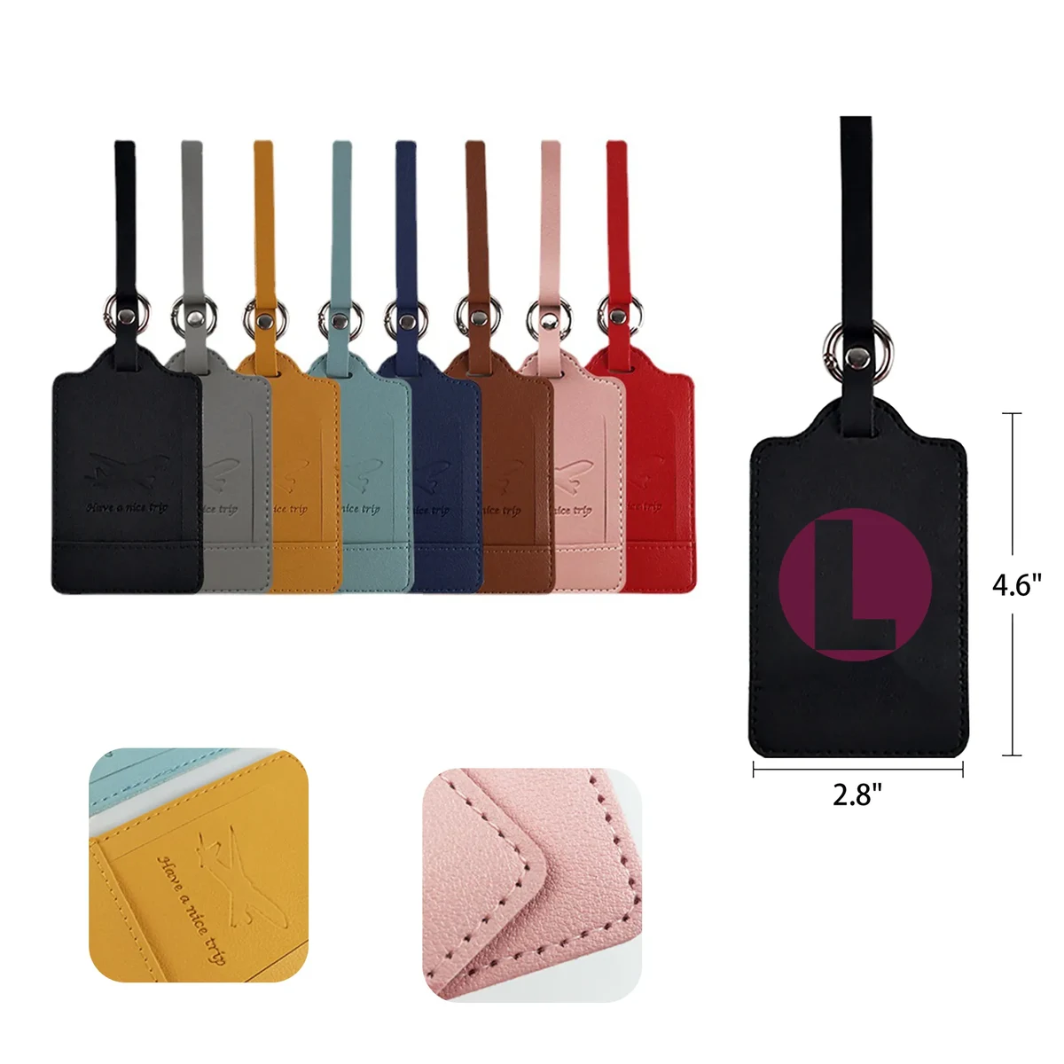 4.6"x2.8" Leather Luggage Spotter Tag 1