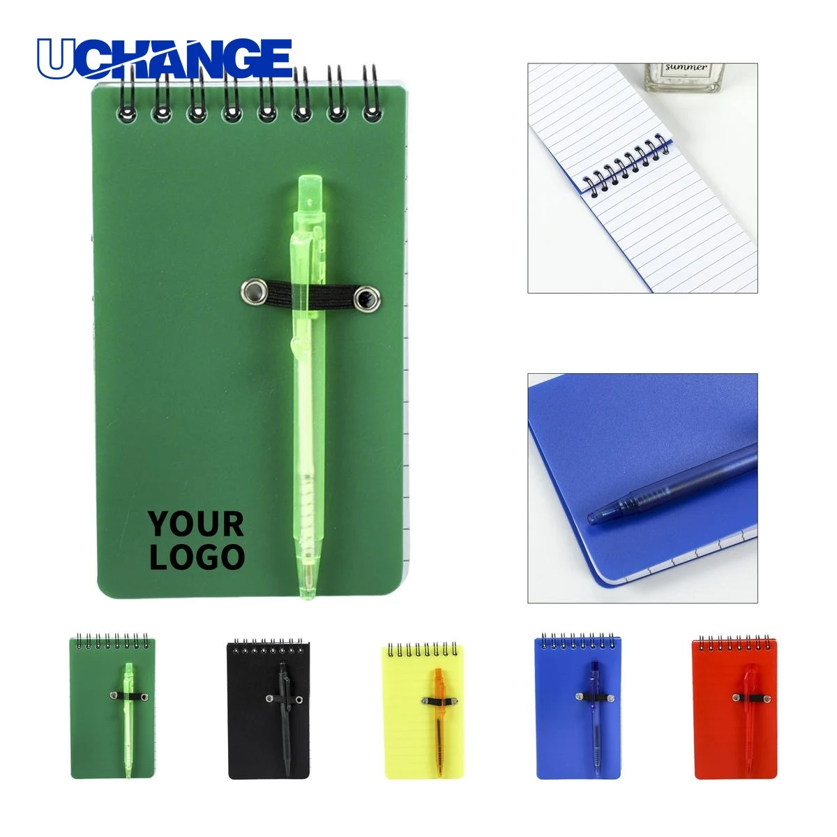Pocket Spiral Notebook Notepad with Pen Polypropylene Cover 1