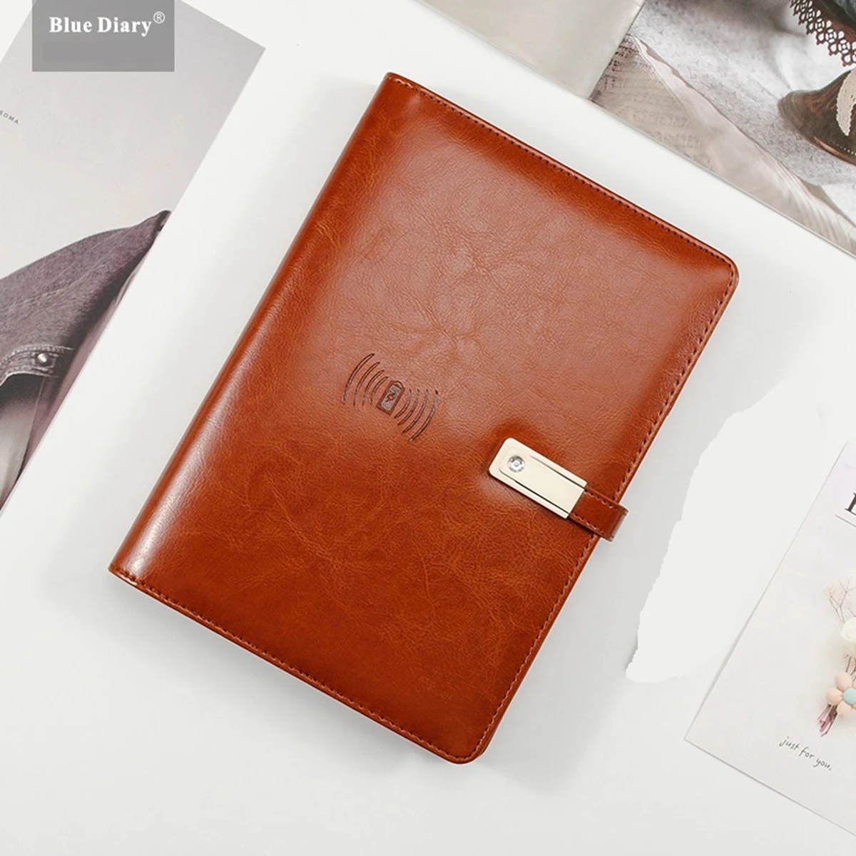 PU Notebook with Wireless Charger & 8000 mAh Power Bank 1