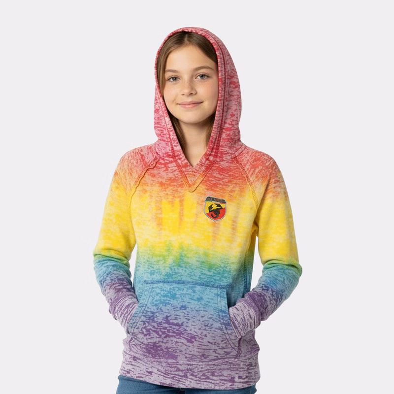 Youth Courtney All Over Burnout Fleece V-Notch Hoodie