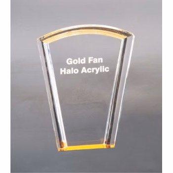 8" Gold Fan Halo Acrylic Award