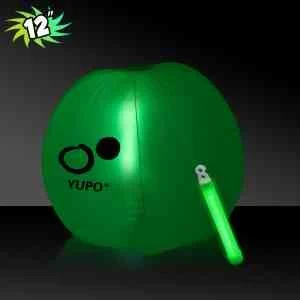 Translucent Green Beach Ball with Glow light Stick 1