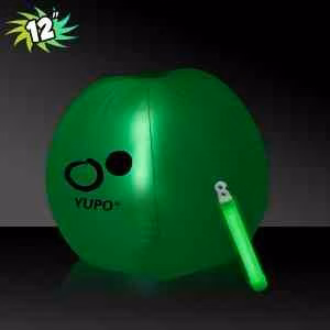 Translucent Green Beach Ball with Glow light Stick