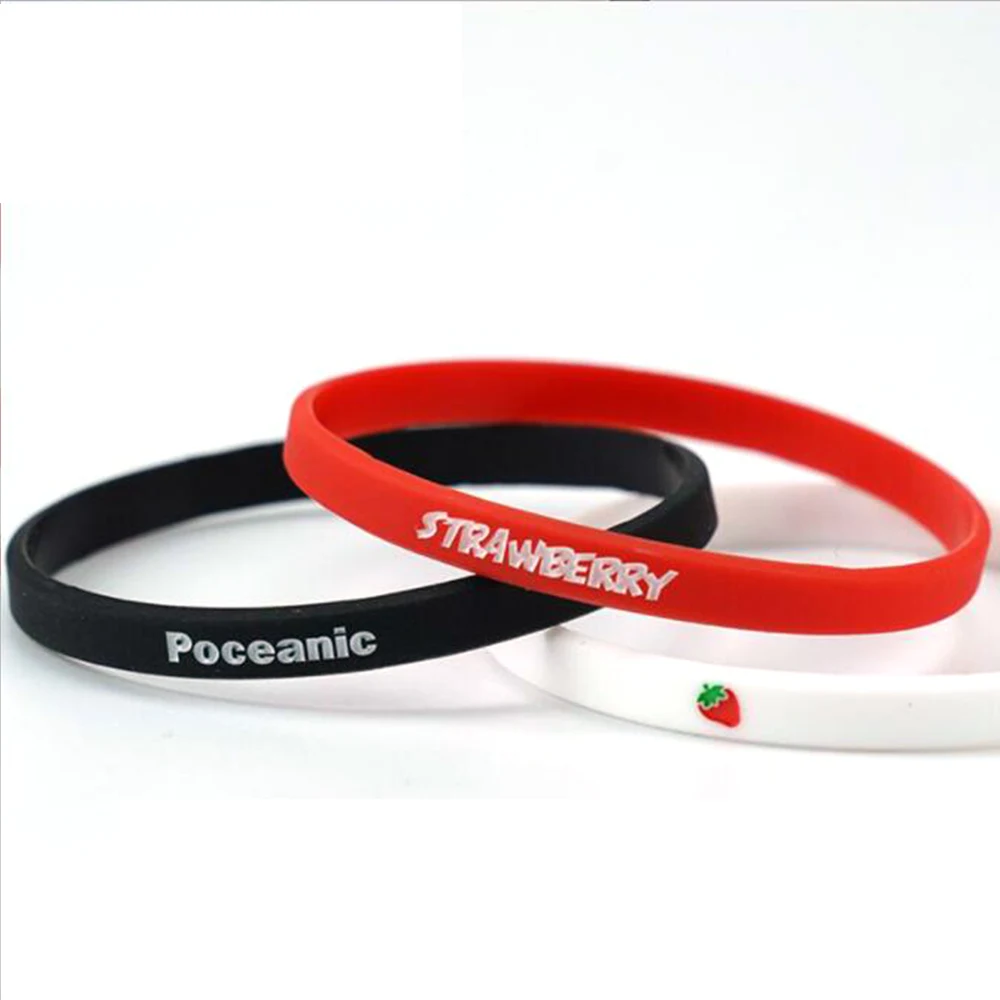 Screen Printed Silicone Wrist Band 8" L x 0.25" W 1
