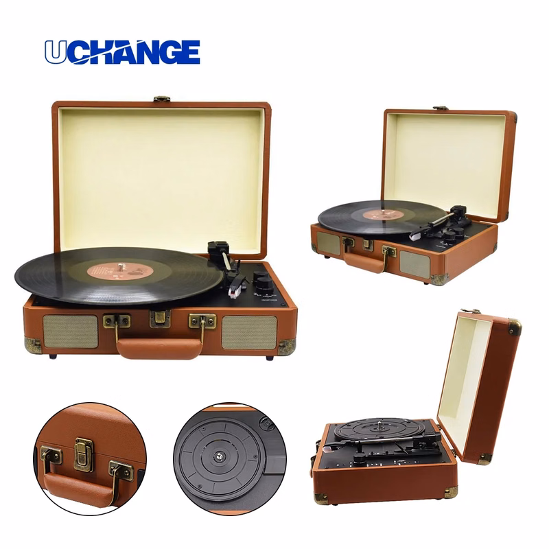Portable Vintage Style Record Player Briefcase