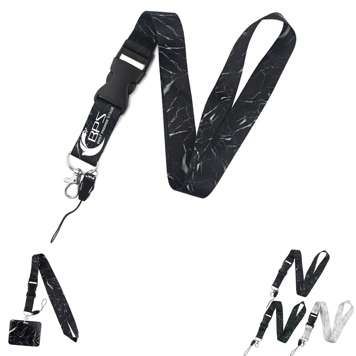 Marble Stripe Id Badge Holder with Lanyard 1