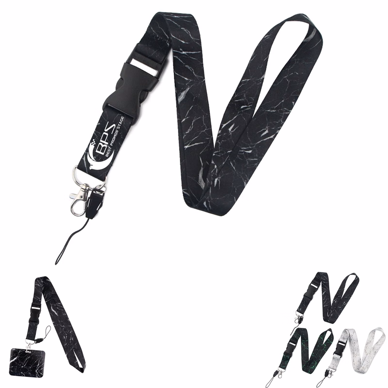 Marble Stripe Id Badge Holder with Lanyard
