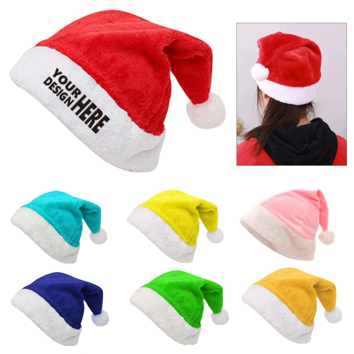 Plush Christmas Hat Santa Cap 1