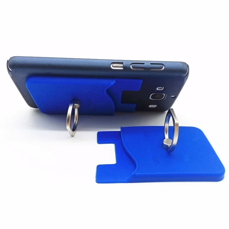 Silicone Phone Wallet With Finger Ring Stand