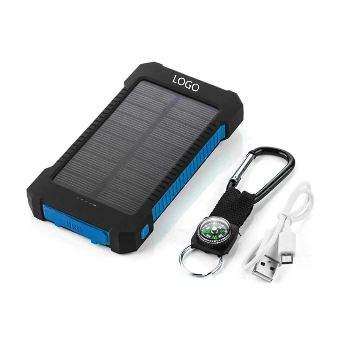 Solar Power Bank With Carabiner 8000 mAh 1