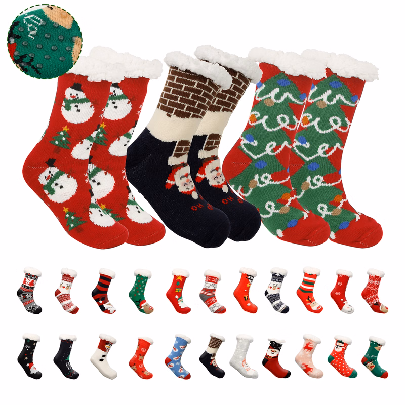 Winter Christmas Slipper Socks