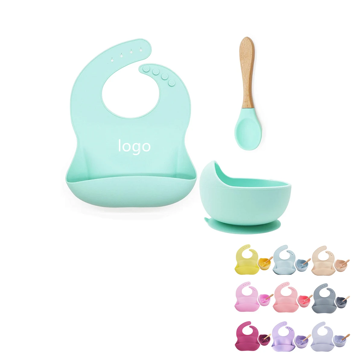 Baby Feeding Utensils Bib Silicone Suction Bowl 1
