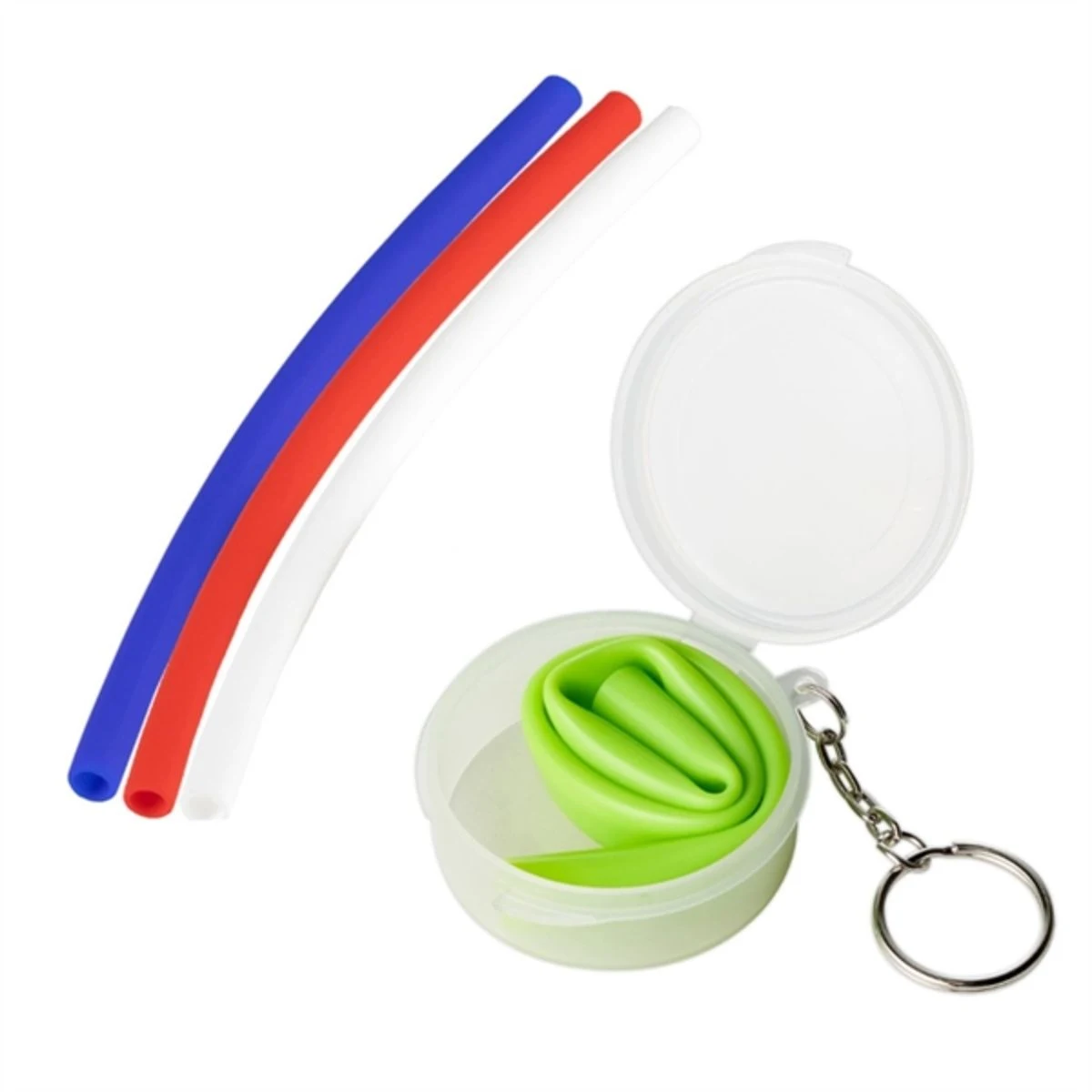 Silicone Straw Keychain Set 1