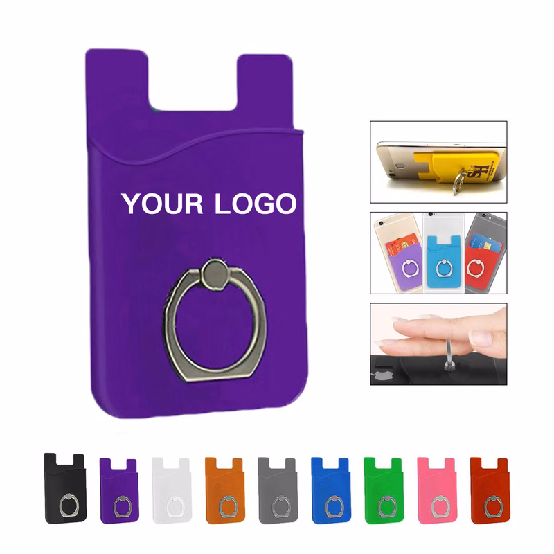 Phone Wallet Silicone Pocket with Ring Holder