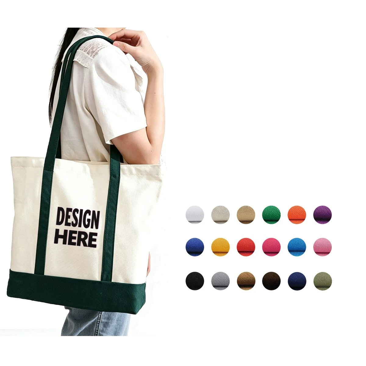 Patchwork Style Canvas Tote Bag, custom tote bag with logo imprint 1