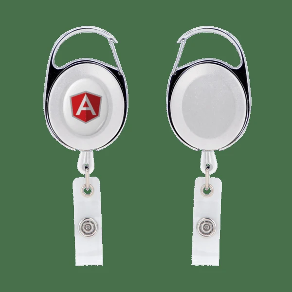 Oval Metal Retractable Badge Reel with Carabiner 1