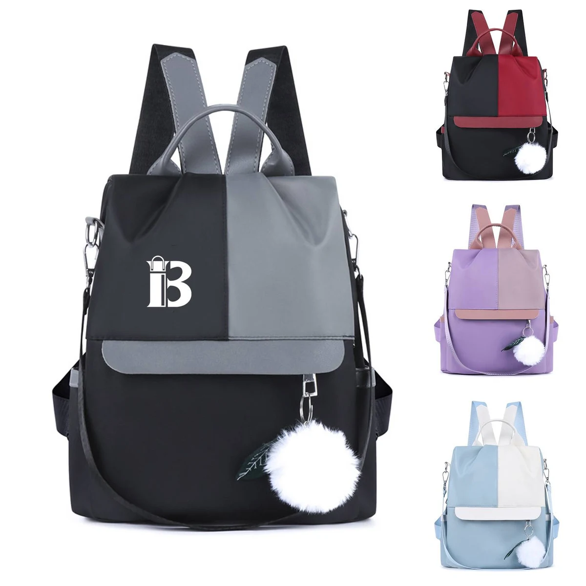 Oxford Patchwork Satchel Backpack 1