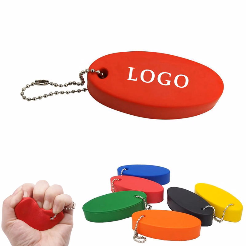 Oval Shaped PU Foam Floating Keychain
