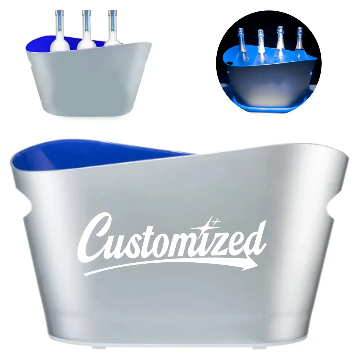 8L Durable Acrylic LED Ice Bucket with Custom Logo 1