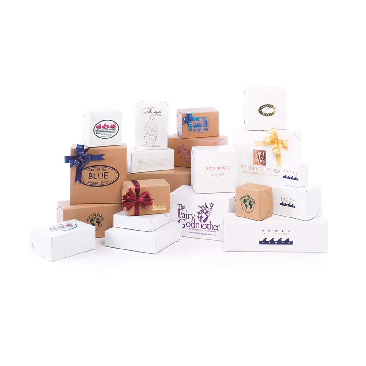 Two Piece Gift Boxes -White/Natural Kraft 1