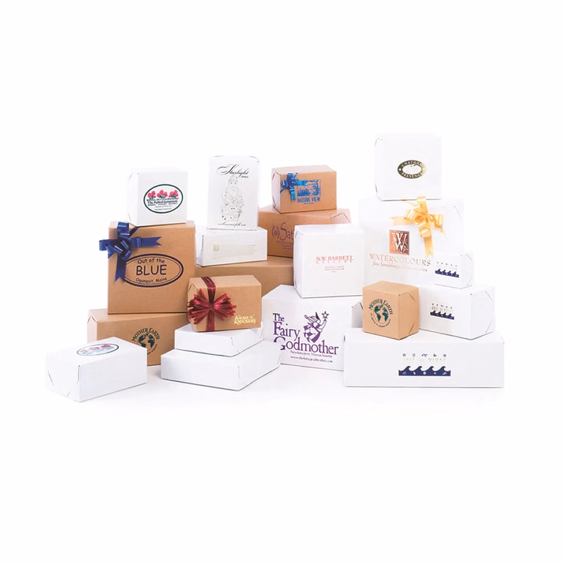 Two Piece Gift Boxes -White/Natural Kraft