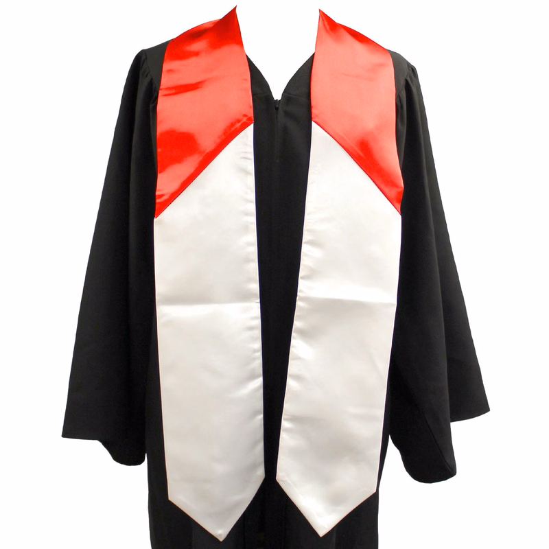Two Tone Red and White Graduation Sash