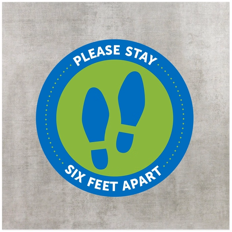 Social Distancing Floor Graphics  Decal 18" round