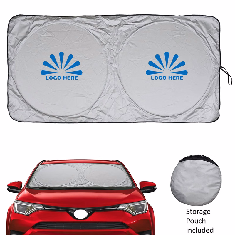 Foldable Polyester Car Windshield Sun Shade with Pouch MOQ50
