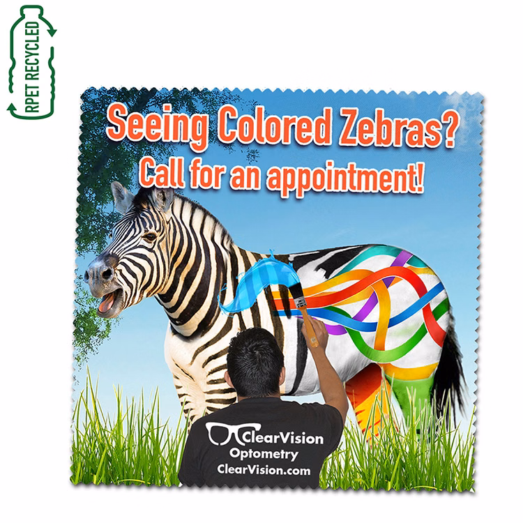 The "Full Color Napier" - 5" x 5 " Full Color Sublimation Recycled RPET Polyester Microfiber
