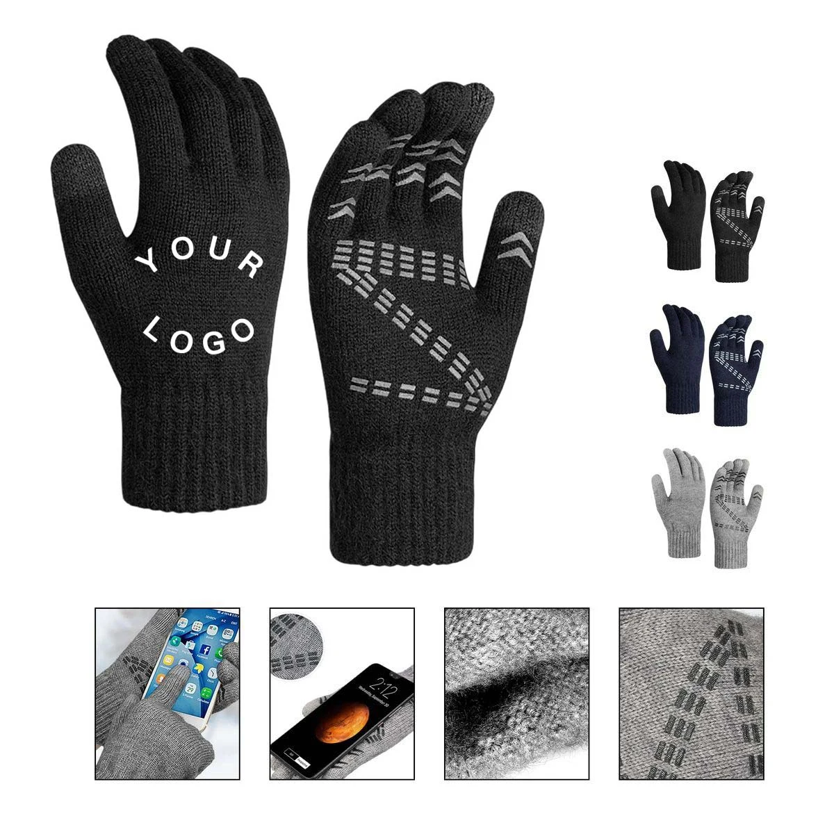 Touchscreen Gloves with Wool Lining for Cold Weather 1