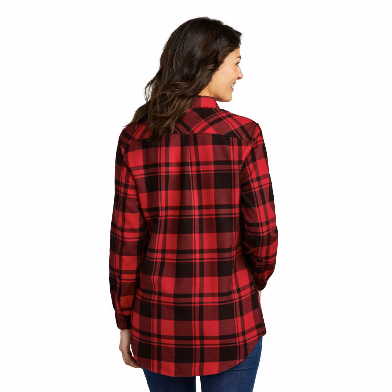Port Authority Ladies Plaid Flannel Tunic .
