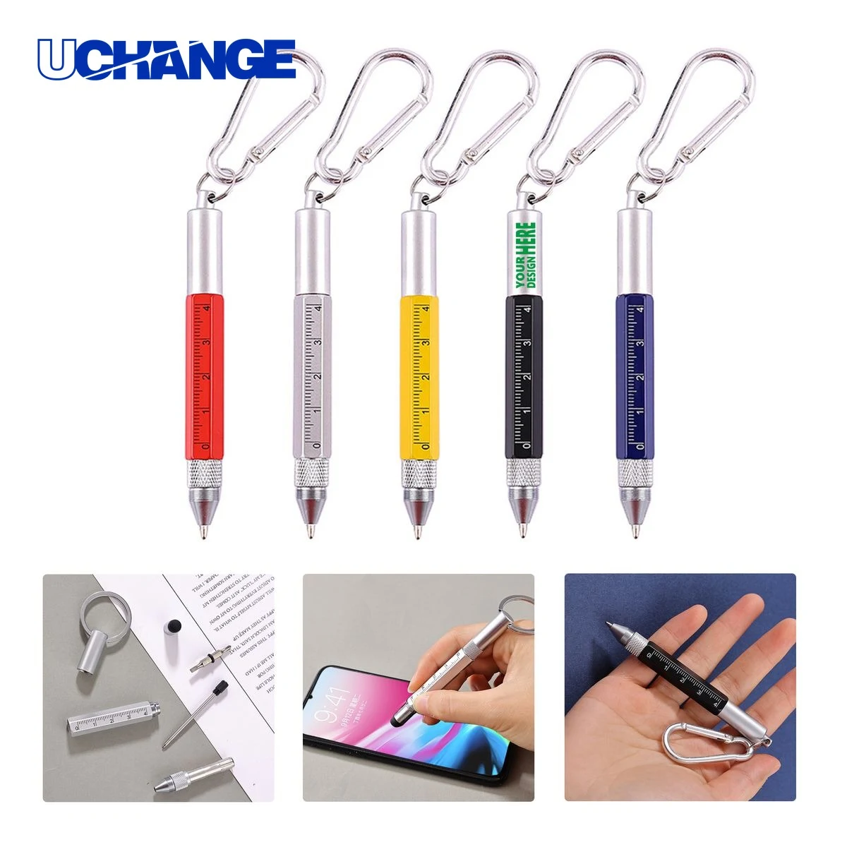 Multifunctional Keychain Tool Pen with Ruler Bottle Opener 1