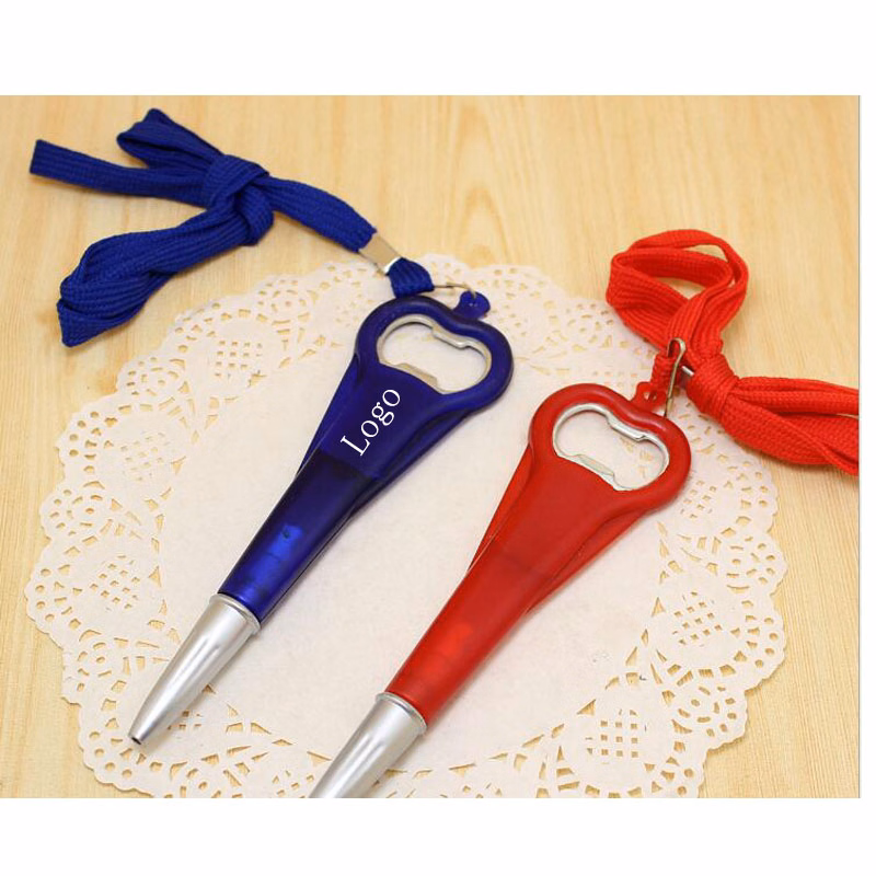 Multi-function Ballpoint Pen With Bottle Opener And Lanyard