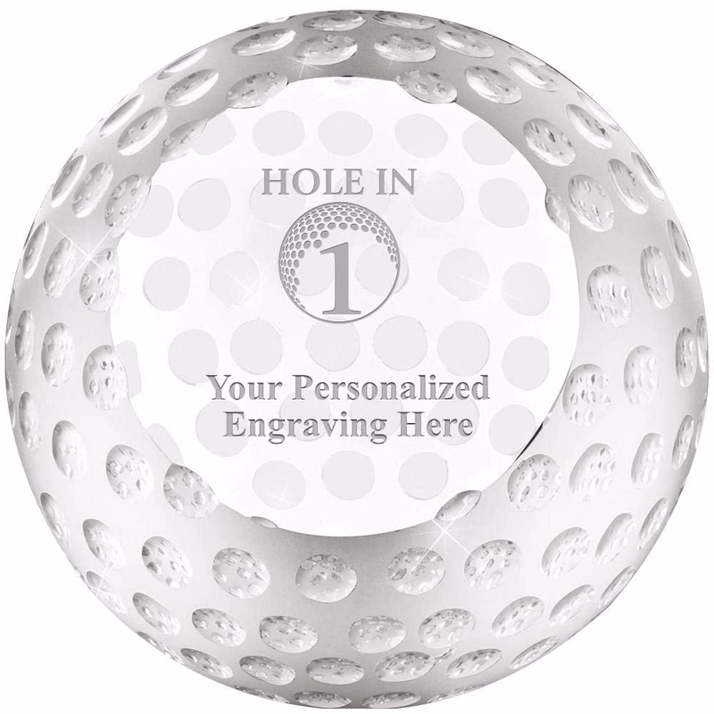Personalised Crystal Golf Ball Paperweight