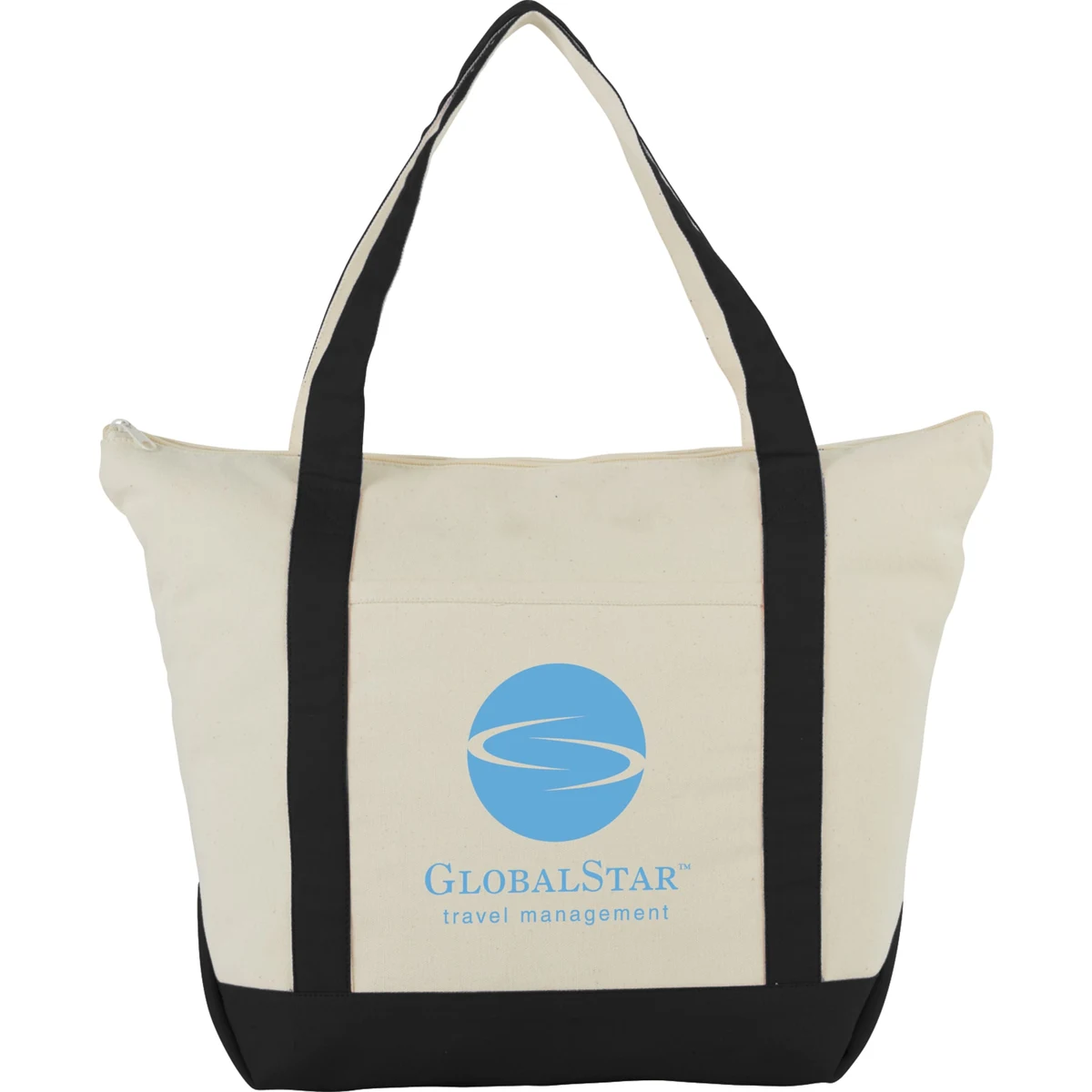 Classic 12oz Cotton Canvas Zippered Boat Tote, custom tote bag with logo imprint 1