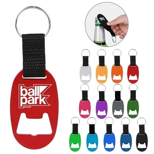 Oval Beer Bottle Opener Keychain 1
