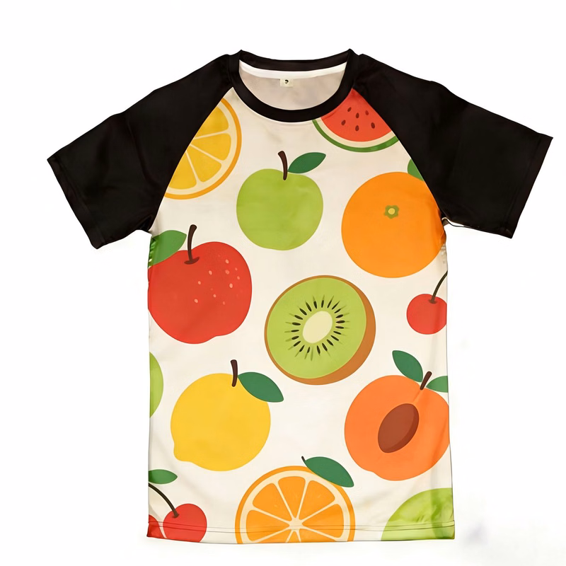 Full Color Print 160G Mesh Crew Neck Raglan Tee