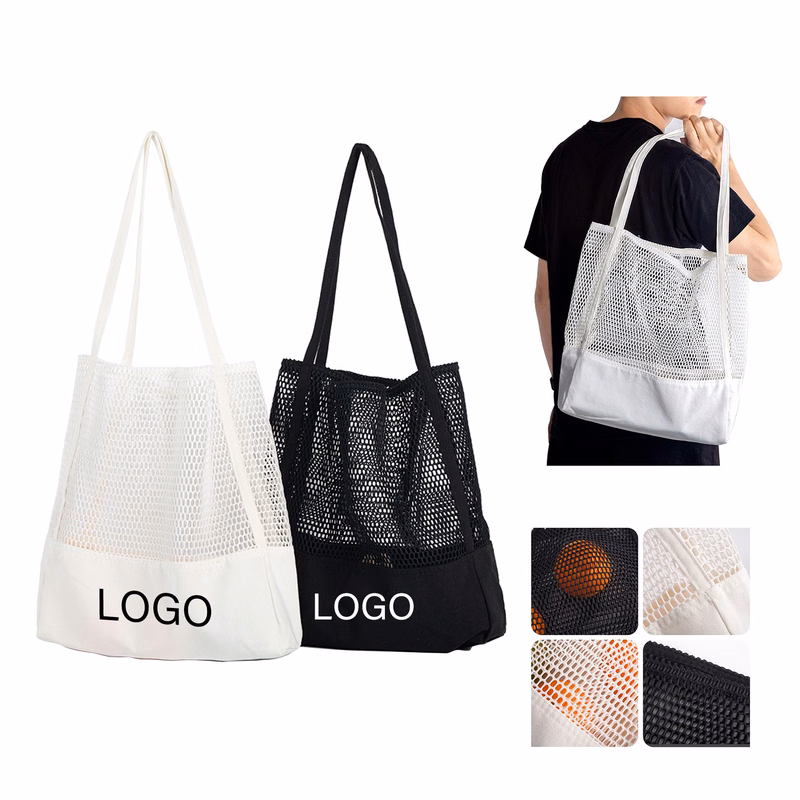 Canvas Mesh Shopping Bag