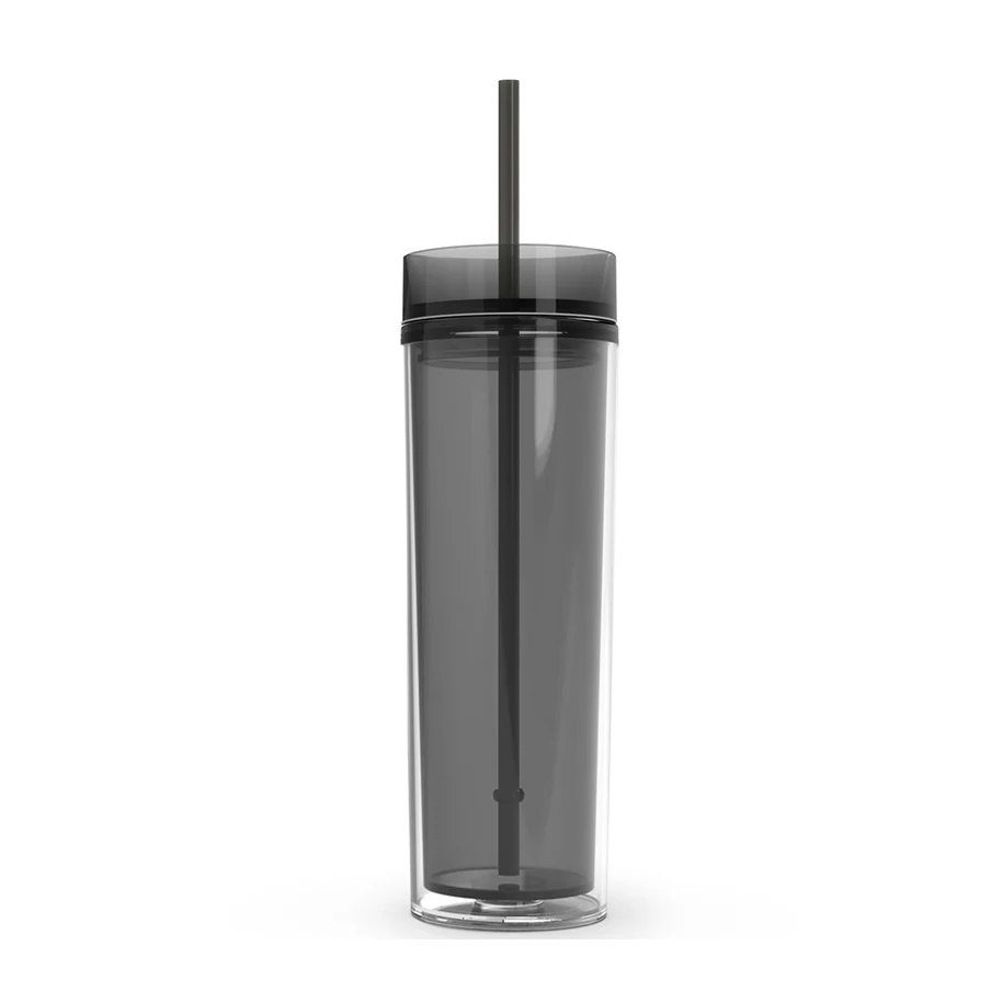 Double Wall Acrylic Tumbler with Lid and Straw, 16 oz. 1