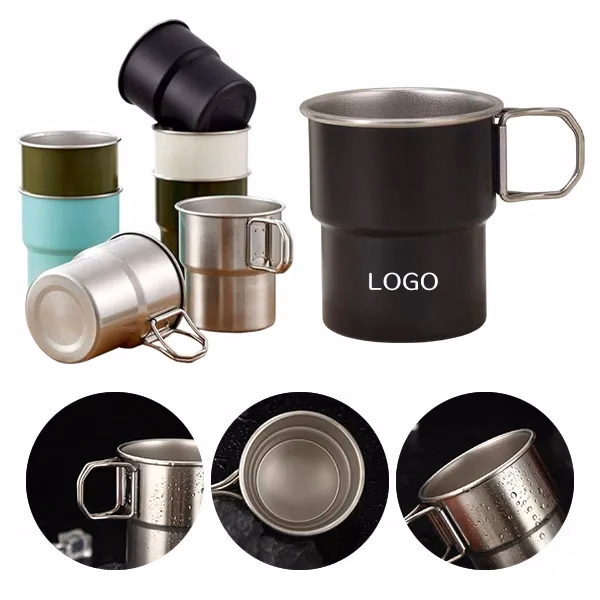 450 mL Collapsible Stainless Steel Camping Cup
