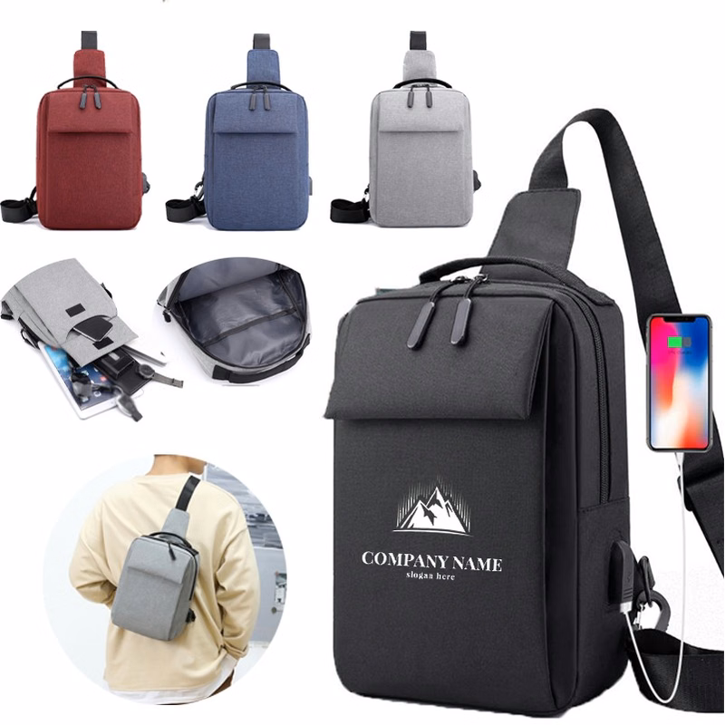 Multifunction USB Charging Chest Bag Crossbody Sling Bag