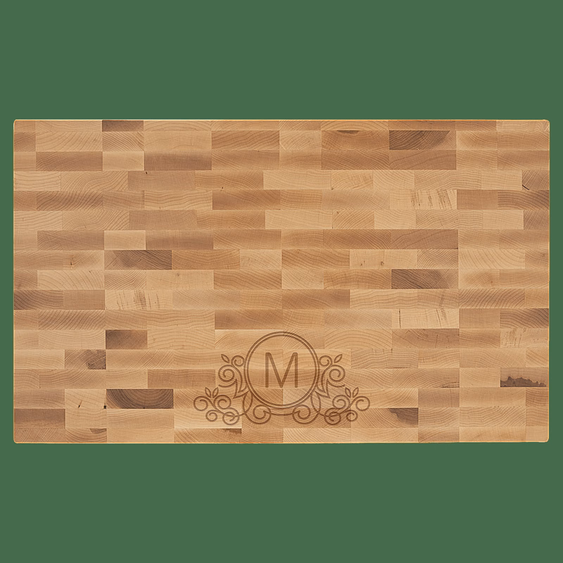 22" x 13" Multi Brown X 1 1/2" Maple Butcher Block Cutting Board