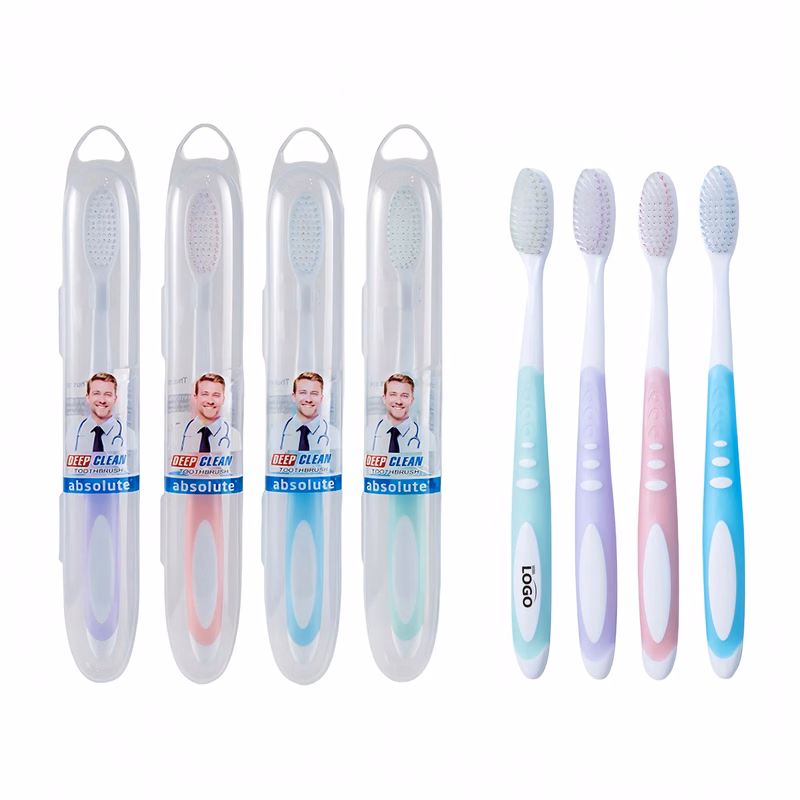 Adult Soft Toothbrush With Portable Boat Case