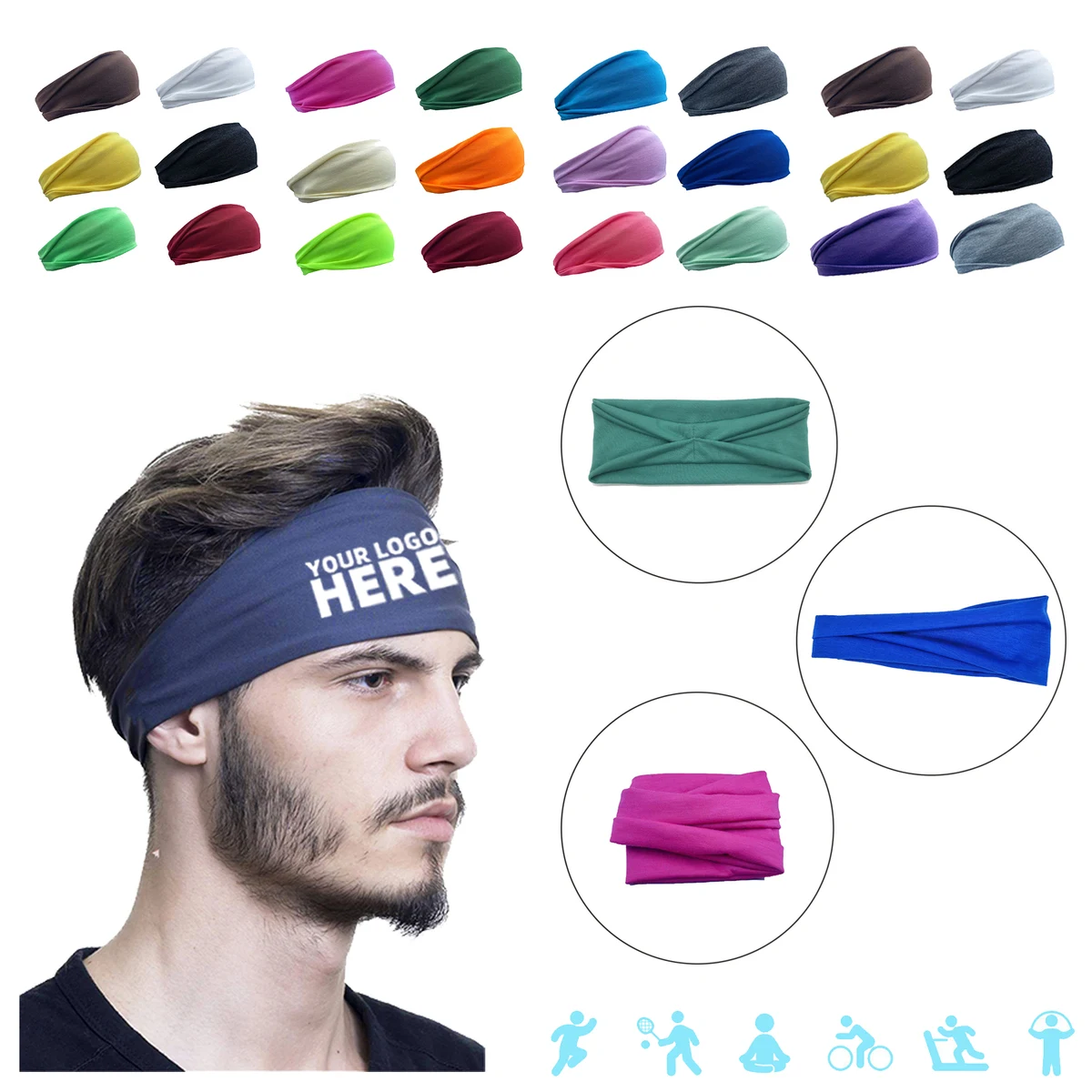 Elastic Sweat Absorbing Gym Headband 1