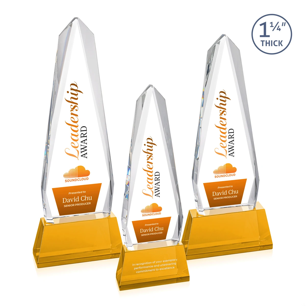 Cheswick VividPrint™ Award on Entwhistle Base - Amber 1