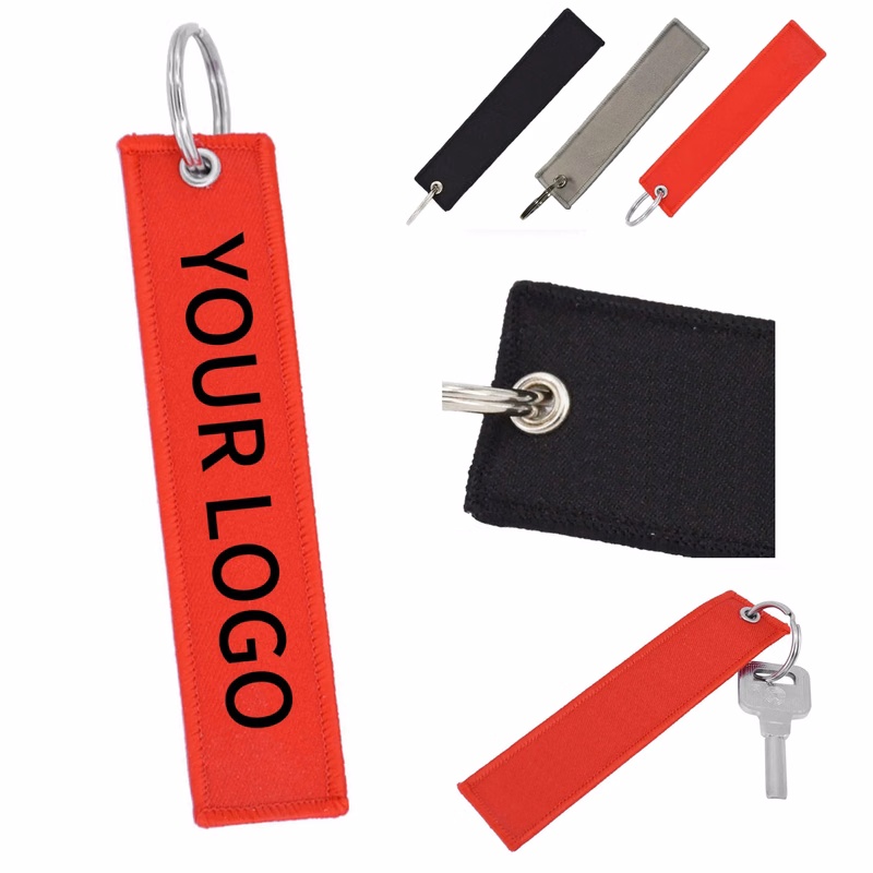Embroidered Woven Strip Keychain Lightweight and Stylish